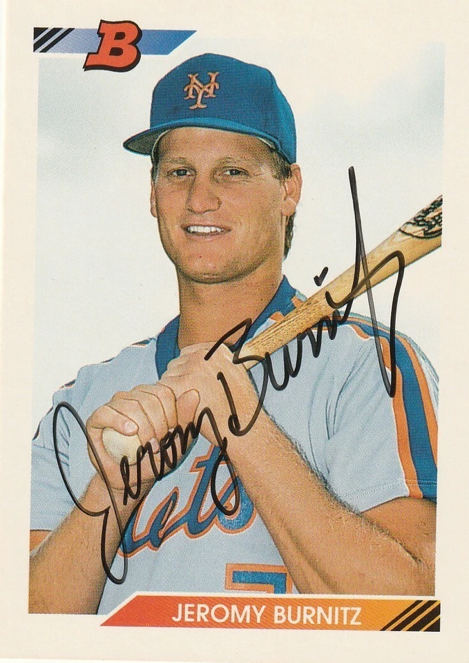 JEROMY BURNITZ  NEW YORK METS  SIGNED 1992 BOWMAN #189 - Image 1 of 1
