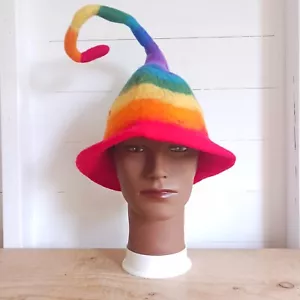 Rainbow Felt Fairy Hat | Pixie Hat adult size - Picture 1 of 3