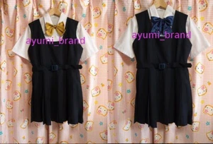 E64^_^ Japanese SchoolGirl Uniform 1 Piece Dress. Big size Perfect! with Belt. - Picture 1 of 8