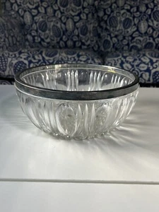 Vintage W. Germany Leaded Hand Cut Crystal Bowl w/Silver Plate Rim - Picture 1 of 18