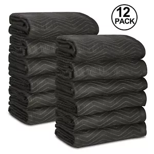 12 Moving Packing Blankets Ultra Thick Pro Furniture Shipping Pads 72" x 80" - Picture 1 of 10