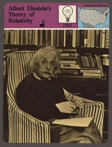 Tarjeta de historia de la invención científica de la teoría de la relatividad de Einstein - Imagen 1 de 1
