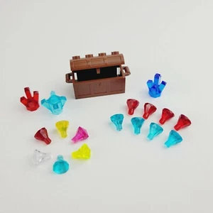 NEW LEGO Brown Treasure Chest with Diamonds Jewels Crystals RARE - Picture 1 of 4