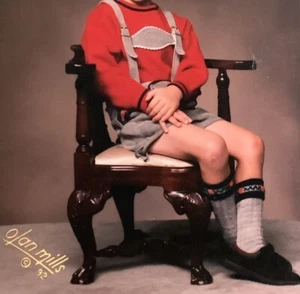 Vintage German Oktoberfest LEDERHOSEN Child Size 4-6 Shorts Suspenders & Socks - Picture 1 of 8