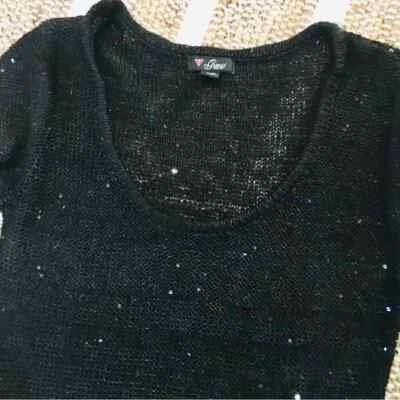 Guess Marciano sweater long black glitter sequin winter small New Years Eve - Image 1 of 4