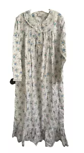 Adonna SMALL Nightgown Womens Cotton Flannel Long Ruffled Floral Vtg GRANNY NEW - Picture 1 of 8
