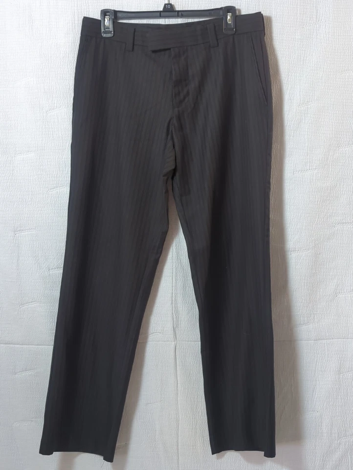 Women's Kenneth Cole Reaction Black Pinstripe Dress Pants w/ Belt Loops - 32/30 - Image 1 of 4