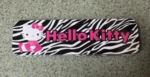 Cute Hello Kitty Black Zebra Tin Pencil Box Case Metal Sanrio 2013 - Picture 1 of 2