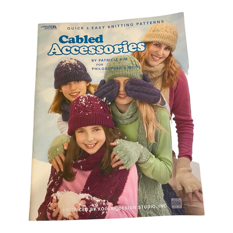 Cabled Accessories Hats Quick Easy Knitting Patterns Leisure Arts 3865 - Image 1 of 2
