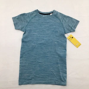 Zella Short Sleeve Crew Neck T-Shirt Girls Medium Heather Blue Moisture Wicking - Picture 1 of 3