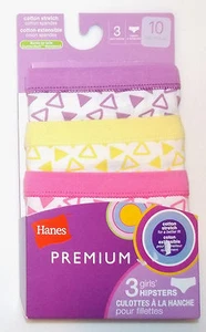 Hanes Girls 3 Packs Bikinis or Hipsters Underwear Sizes 6, 10 and 12 NIP - Picture 1 of 4