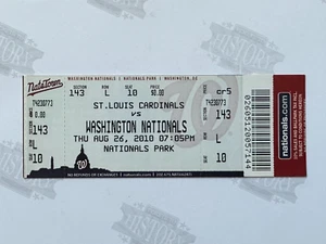 2010 Albert Pujols 400 Home Run BO Full TIcket 8/26/10 Cardinals Nationals - Picture 1 of 2