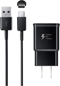 Samsung Schnellreise Ladegerät USB-C Kabel schwarz Galaxy S8 S9 S10  - Bild 1 von 4