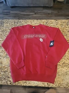 NWT-Oklahoma Sooners Football Basketball Men’s Red Crew Neck Sweatshirt Medium - Picture 1 of 7