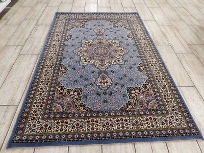 Turkish Oriental Blue  Machinemade Wool Rug 120x180 Cm - Image 1 of 4