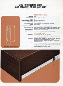 GRANT #300-22" DRAWER SLIDES, 3/4 EXTENSION, 50 POUND CAPACITY, POLYBAGGED - Picture 1 of 3