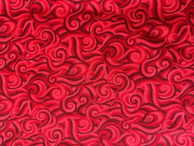 Moda Deb Strain Sew American Red Swirl Blender Quilt Cotton Fabric 48" x 44" w - Image 1 of 4