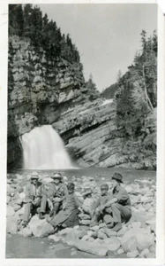Vintage Snapshot Photo Cameron Falls Waterton Lakes National Park Canada Old 85 - Picture 1 of 1