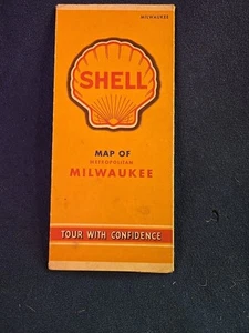 Vintage Shell Straßenkarte Milwaukee Waukesha  - Bild 1 von 4