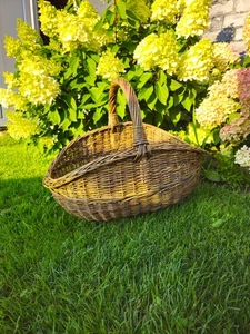 Handwoven Unpeeled Willow Basket: Rustic Gathering & Harvest Basket - Picture 1 of 22