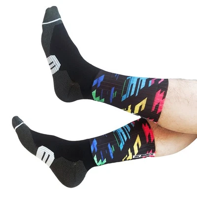 Pro Mens Womens XC Cycling Sports Ankle Socks Riding Bicycle Bike Socks Yellow - Image 1 of 4