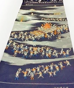 De Colección Decoración Mesa Pared Japonesa Tapiz Azul MCM Flecos Hakata CHIKUZEN 12x27 - Imagen 1 de 20