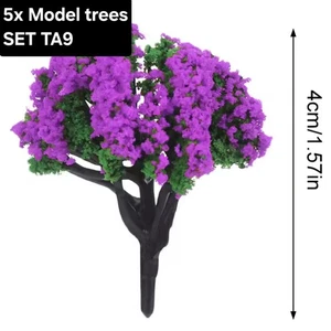 5x 4cm Model Trees - Set TA9 - N TT HO OO gauge 1:32 1/35 Scale - Picture 1 of 1