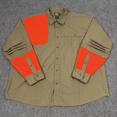 Cabelas Outdoor Gear Hunting Hi-vis Long Sleeve Shirt Men's Size 2XL XXL Brown - Image 1 of 4