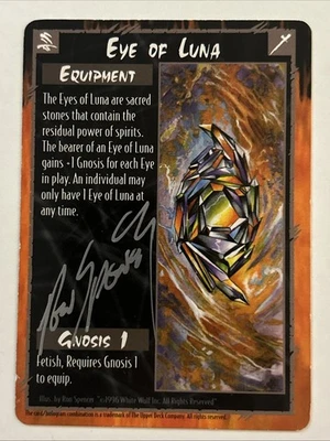 Signed By Ron Spencer Rage CCG TCG Eye Of Luna Card White Wolf 1996 - Image 1 of 4