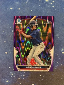 Bowman 2023 cromo #BCP-118 Lyonell James primer refractor púrpura de ondas de rayos/250 - Imagen 1 de 2