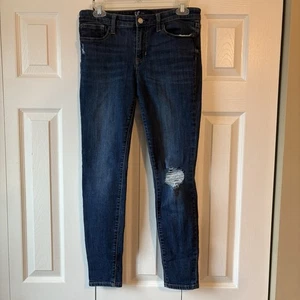 GAP Denim Legging Womens Size 6/28R Dark Indigo Jegging Distressed Blue Jeans - Picture 1 of 7