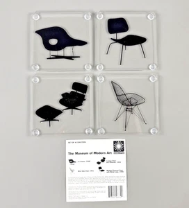 Posavasos silla Eames Museo de Arte Moderno MOMA (juego de 4) vintage 2003 CB2 - Imagen 1 de 13