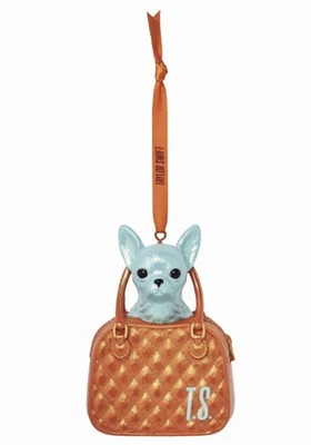 PRESALE  TOY CHIHUAHUA BARKING AT ME FROM A TINY PURSE ORNAMENT Taylor Swift - Image 1 of 3