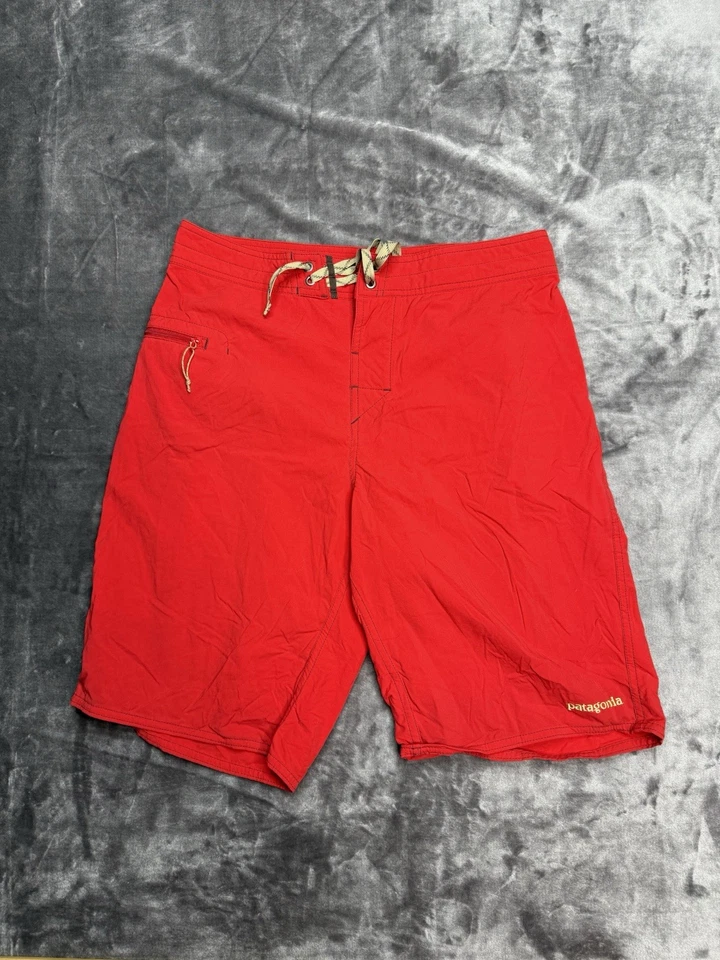 Pantalones Cortos Patagonia Para Hombres 30 Wavefarer Boardshorts Bañador Sin Forro Rojo Foto 1 de 4