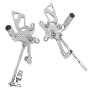 Silver Adjustable Rearset Footrests Foot Pegs For DUCATI 848 1098 1198 2007-2014 - Picture 1 of 8