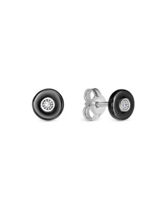 Pendientes Stud Redondos De Plata 925 Joyería De Verdad Zirconio Cerámica - Imagen 1 de 3
