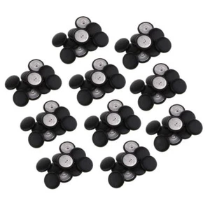 100x Black Leather Covered Buttons Shank Decorative Button Bag DIY Crafts - Picture 1 of 11