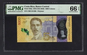 Costa Rica 5000 Colones 2018 (ND 2020) P282a "Polymer" Uncirculated Grade 66 - Picture 1 of 2