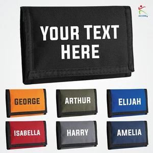 Personalised Printed Wallet Coin Pocket Zip Trifold Wallet Kids Mens Boys Girls - Picture 1 of 10