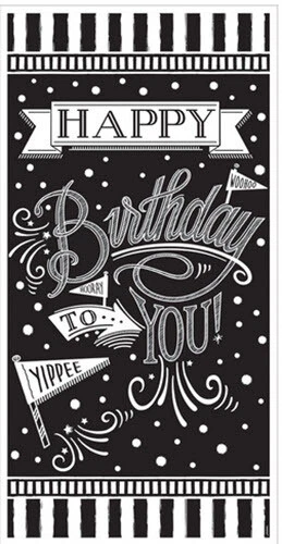 BLACK and WHITE birthday party supplies Wall Door BANNER 1 poster scene setter - Изображение 1 из 1