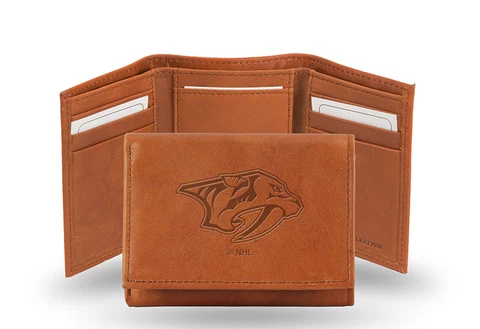 Nashville Predators Leather Tri Fold Wallet Embossed Logo Cover