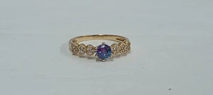 14k Yellow Gold & Zirconia Ring Size 8 - Picture 1 of 7