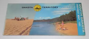 1961 Dakota Territory Centennial Road Map of SOUTH DAKOTA - Picture 1 of 1