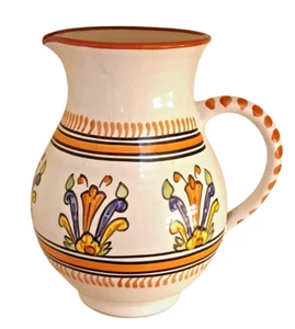 Vintage Keramik Krug von Le Souk handbemalt floral - groß - Bild 1 von 6