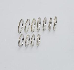 WHOLESALE 11PC 925 SOLID STERLING SILVER PLAIN RING LOT Y295