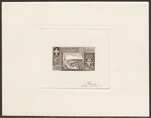 Laos 1958 SC.51, 1K Signed Artist Die Proof in sepia, Eiffel Tower, UNESCO - Picture 1 of 1