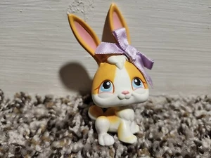 Littlest Pet Shop LPS #75 Bunny Rabbit Orange White Blue Dot Eyes Preowned - Picture 1 of 3