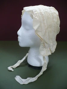 1800'S ANTIQUE LADIES BONNET HAT LACE NEEDLEWORK EMBROIDERY - Picture 1 of 5