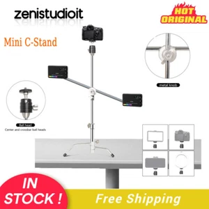 Mini trípode de escritorio con soporte en C de 53 cm con brazo para cámara flash luz LED   - Imagen 1 de 14
