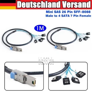 2x External Mini SAS 26P SFF 8088 Male To 4 SATA 7pin kabel Computer Accessories - Bild 1 von 12